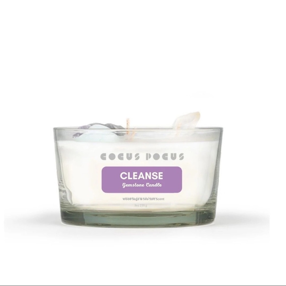 COCUS POCUS “Cleanse” or “Balance” Crystal Candles New in box
